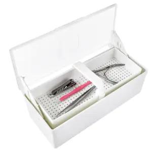 히메이 네일 툴 살균기 상자 아트 도구용 플라스틱 살균 트레이 휴대용 핀셋용 소독 미용실 스파 및