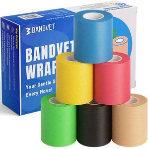 프리 랩 애슬레틱 테이프 - 스포츠 및 활동용 총 132야드 폼 언더랩 손목, 발목, 무릎 헤어용 헤드밴드(핑크, 베이지, 그린, 블루, 옐로우, 블랙)용 6팩 멀티컬러