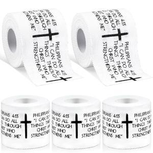 기독교 운동 테이프 5.1cm x 7m(2인치 23피트) 면 산화아연 스포츠 신앙 크로스 손목 밴드 종교 성경 구절 축구 야구 선수 체조 복싱 응급 처치 부상