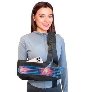 DouHeal 팔 슬링, 업그레이드된 스트랩, 최고의 편안함, 편리한 포켓, 어깨 부상, 팔꿈치 손목 뼈 골절, 회전근 커프 지지대(L)