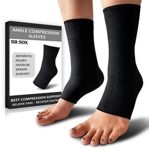 SB SOX 압박 발목 보호대 (1쌍) - 남성 및 여성용 지지 슬리브 아킬레스,