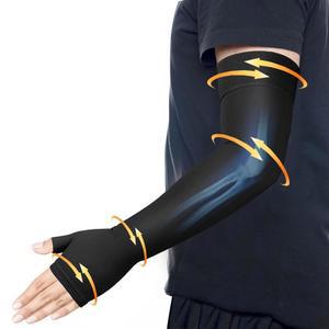 Hiball 림프부종 용 압박 팔 슬리브, 건틀렛 포함, 20-30mmHg 점진적 풀 암 지지대, 관절염, 활액낭염, 부종, 신경 을 위한 긴 압력 손 보호대