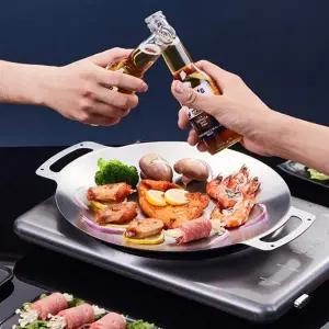 가방포함 33cm 손잡이 스텐 고기불판 그리들 캠핑그릴팬