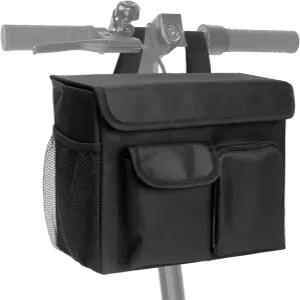 모빌리티 스쿠터 가방 전기 바구니 무릎 14인치 노트북 포켓과 자전거용 컵 홀더 2개가 있는 캐디 액세서리
