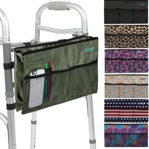 바이브 워커 백 - 액세서리 휠체어 바구니 파우치(내수성) 접이식 롤링 워커용 시니어 캐디 부착 휴대용