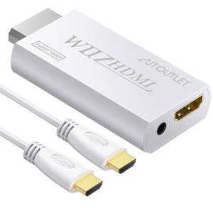 자동 출력 Wii HDMI 어댑터 Wii에서 변환기 비디오 오디오 어댑터, 1M 케이블 Wii2HDMI 3.5mm 출력은 닌텐도와 호환되는 720/1080P 모든 디스플레이 모드를 지원합니다