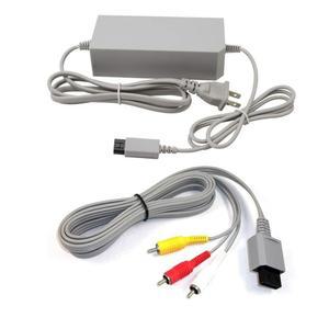 Wii 콘솔 시스템에 호환되는 오디오 비디오 AV RCA 복합 케이블이 있는 WICAREO 전원 공급 어댑터 미국 플러그