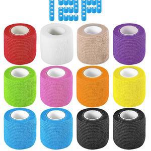 자체 접착 반창고 5.1cm X 4.7m(2인치 5야드) 탄성 테이프, 운동용 테이프 다채로운 12롤 랩, 스포츠 테이프에 사용