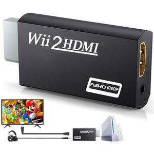 CHS Wii to HDMI 어댑터, U, HDTV, 모니터, NTSC 1080p 비디오 오디오 출력 지원, 3.5mm 잭 포함