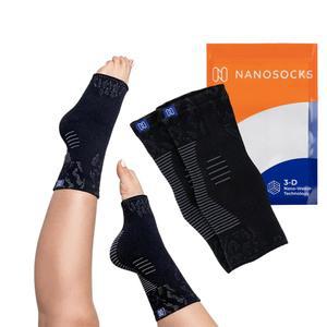 NanoSocks 여성 및 남성용 압박 양말 (1켤레) - 신경병증, , 발 신경 를 위한 최고의 발목 보호대 지지 슬리브 발가락 없음 (M, 블랙)