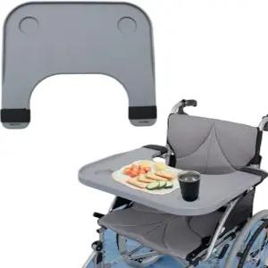 휠체어 트레이 테이블 - 간호 환자를 위한 탈착식 책상 무릎 보드 식사 보조 도구 거리 18인치 20인치 팔에