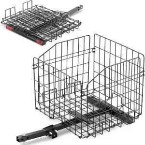 티온시 접이식 스쿠터 리어 바스켓 메탈 모빌리티 파워 체어 액세서리 골든 및 프라이드 1인치 x 히치