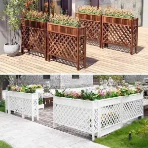 울타리화분 가벽 야외 60x25x90cm 칸막이 박스 로즈우드색 중 플랜트