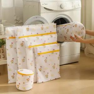 세탁망 6종세트 대형 속옷 브라 양말 빨래망 메쉬 곰돌이 캐릭터 사각 원형