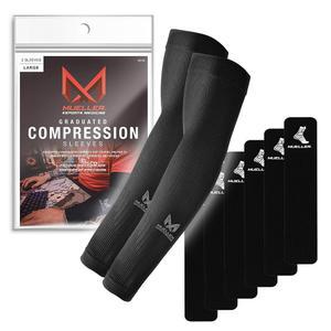 MUELLER Esports Medicine 트루 점진적 압박 게이밍 암 슬리브, 남성 및 여성용, 1쌍 (팔 슬리브 2개), 왼쪽 오른쪽 팔에 적합, 블랙