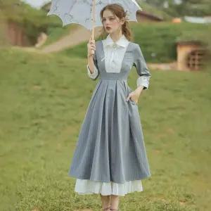 추천제품 셔츠원피스 스트라이프 프레피 라이트그레이 신상 경성의상