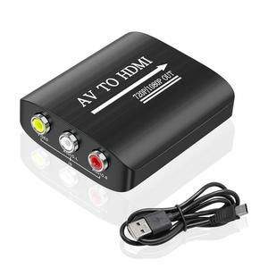 LBSC RCA to HDMI 컨버터, AV 컴포지트 비디오 디지털 1080p /720p 어댑터, PAL /NTSC /SECAM 지원, VCR, CVBS, DVD, WII, 플러그 앤 플레이용 HD 출력, 드라이버 필요 없음