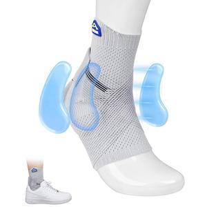 JAPSERUNA 젤 패드가 있는 여성용 남성용 발목 보호대 3D 니트 압박 슬리브 및 조절 가능한 스트랩, , 스포츠, 배구, 붓기용 지지