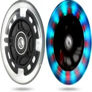 80mm 인라인 스케이트 휠과 킥 스쿠터 뒷바퀴 교체 쌍 - Abec9가 설치된 스케이트와 스쿠터를 위한 LED