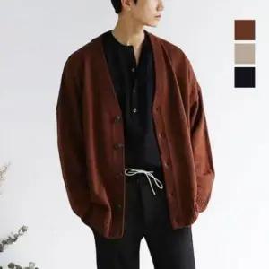 패션스타일 간절기 꽈베기 스타일 자켓 가디건 기본 라운드 니트 봄 여성 오버핏 루즈핏