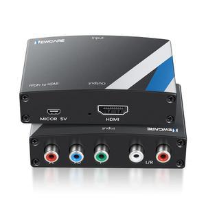 NEWCARE 컴포넌트 to HDMI 컨버터, 알루미늄 합금 YPbPr + R /L 어댑터, 1080P 5RCA RGB 비디오 오디오 컨버터 PS2 PS3 DVD Xbox 360 닌텐도 Wii 스마트 HDTV 모니터 프로젝터용