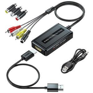 2 in 1 RCA /S-Video to HDMI 컨버터, 720P /1080P Ouptut 스위치, Svideo 컴포지트 AV VHS /DVD /STB /N64 /PS2 /Wii와 호환