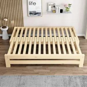접이식 원목침대 평상 간이 공간활용 원룸 폴딩 침대 나무 원목 베드 우드
