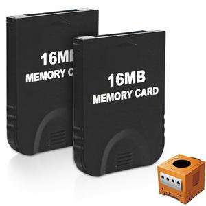 16MB(251블록) 고속 게임큐브 메모리 카드 2개, 닌텐도 및 Wii 콘솔 액세서리 키트와 호환되는 게임 (블랙, 2팩)