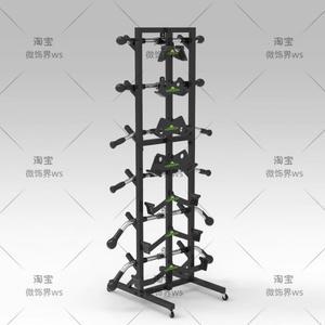 헬스그립 정리대 블랙 38X50X135CM 선반 거치대 렛풀다운 맥그립