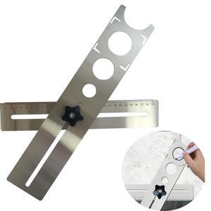 세라믹 타일 홀 로케이터, 벽 콘센트, 수도꼭지 및 온수기 파이프용 스테인리스 스틸 범용 펀칭 도구, 측정 범위 300mm 크기: 25mm, 40mm, 45mm, 55mm