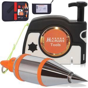 플럼 밥스 마그네틱 - 14.5피트(4.5m) 스트링, 샤프너, 연필 2개, 휴대용 케이스, 건설에 사용되는 라인 릴이 포함된 15온스(425g) 라이트는 자동으로 라인을 늘리고 밥을 빠르게 안정화할 수 있습니다