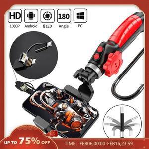 내시경 카메라 하수구 산업용 8mm 6 5mm 1m PC 스네이크 안드 용 보어스코프 양방향 스마트폰 조명