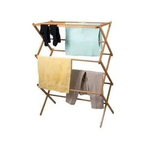 간편한 접이식 대나무 빨래건조대 우드 원목