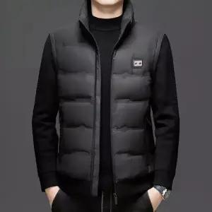 키체샵 남성용 니트 캐주얼 다운 점퍼 차이나 나사 탈부착 HO1