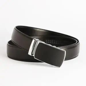 [콩심팥심]정장 자동버클 벨트 120cm남성용 블랙 가죽 허리띠