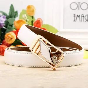 투도 자동버클 가죽벨트골드화이트여성 캐주얼벨트