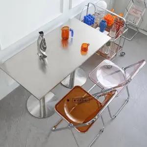 스테인레스 롱테이블 카페 철제 둥근 식탁 4인 탁자 식당