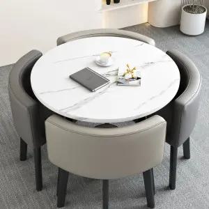 4인용 테이블 원형 인테리어 탁자 가정용 세라믹 블랙