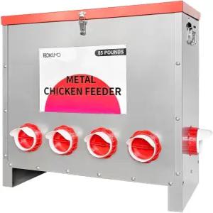 자동 금속 가금류 공급기 폐기물 없는 대용량 85-120LBS 닭 거위 오리 칠면조 메추라기용 방풍 동물 보호