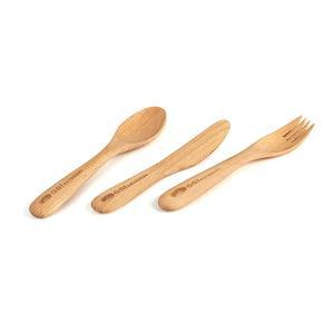 GSI 야외 라카우 테이블 식기, 스테인리스 스틸, 나무 손잡이, 캠프용 경량 RV 및 러스틱 캐빈