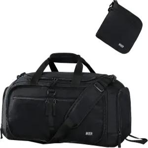 신발장이 있는 접이식 더플백 50L 여행용 남성용 캠핑 체육관 위켄더용 오버나이트 백 블랙