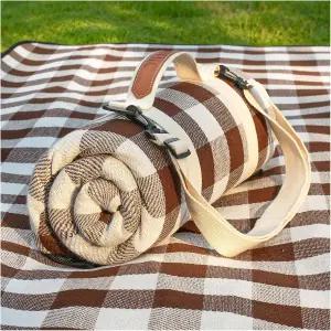 RYCHIC 방수 피크닉 담요 야외 캠핑 비치 매트 초대형 접이식 자동차 필수 로드 트립 장치 RV 액세서리