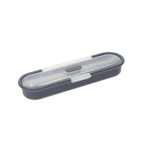 케이스에 내장된 여행용 식기 세트, 18/8 스테인리스 숟가락, 나이프 및 포크, 20 x 6 3cm, 실버