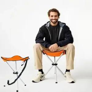 OVINEG 접이식 캠핑 의자 16.5인치 휴대용 삼각대 시트 야외 여행용 키 큰 산책 사냥 하이킹 낚시 등산