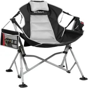 오버사이즈 해먹 캠핑 의자 1단계 디자인의 접이식 스윙 등받이 조절 가능한 요추 지지대 및 야외 실내용