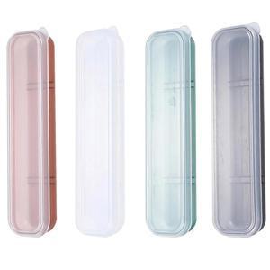 TorSor 4팩 여행 도구 홀더 휴대용 케이스, 슬롯 스탠드 보관함 정리함 포함 야외 재사용 식기 키트 플랫웨어 커틀러 세트 캠핑 나이프 포크 숟가락 젓가락