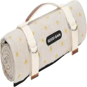 피크닉 야외 담요 방수 대형 - 비치 매트 모래 무료 접이식 휴대용 스트랩 캠핑 잔디 공원 하이킹 여행