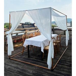 우드캐노피 야외 커튼 펜션 지지대 인테리어 우드 캐노피 촬영