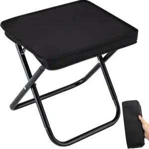 하이가이트 휴대용 의자 10인치 소형 접이식 하이킹 및 낚시용 초경량 블랙 캠핑 최대 265파운드까지 견딜