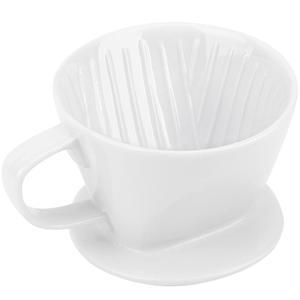 세가티, 커피 메이커 위에 붓기, 싱글 컵 화이트 세라믹 드립퍼, 2번 재사용 가능한 필터 콘 드립 홀더 슬로우 브루어, 홈, 사무실, 여행, 캠핑을 위한 3홀 평평한 바닥